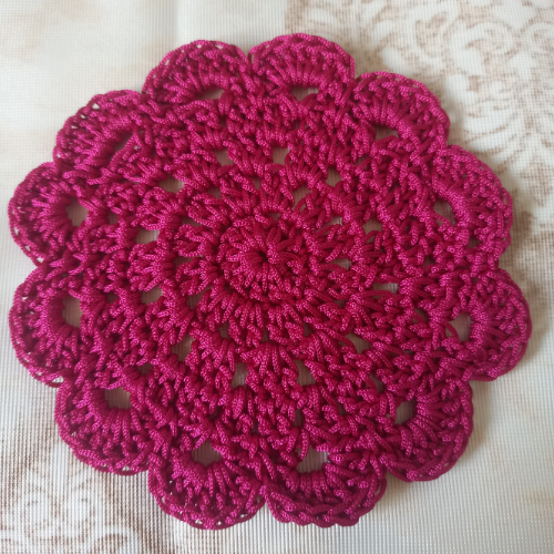 Crochet Coasters Set | Round | Set of 4 |Pink