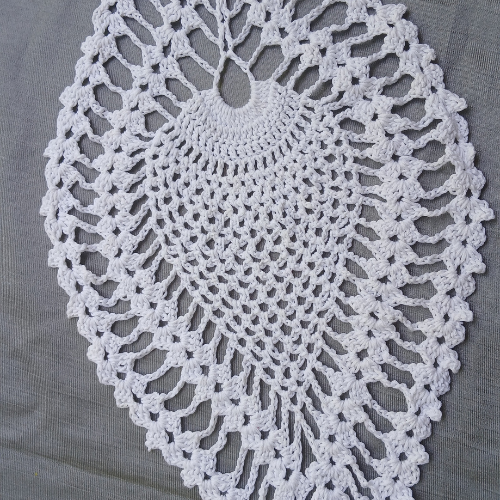 Snowdrop Crochet Table Runner | White Cotton | Handmade Decor