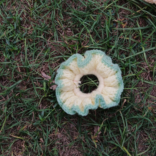 Cream & Mint Whisper Scrunchie