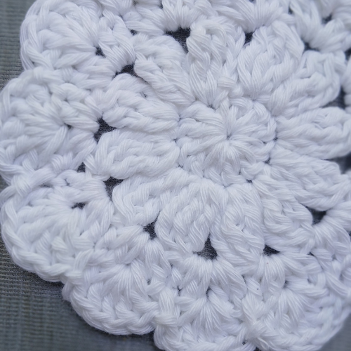 Crochet Coasters Set | Round | Single Piece | White