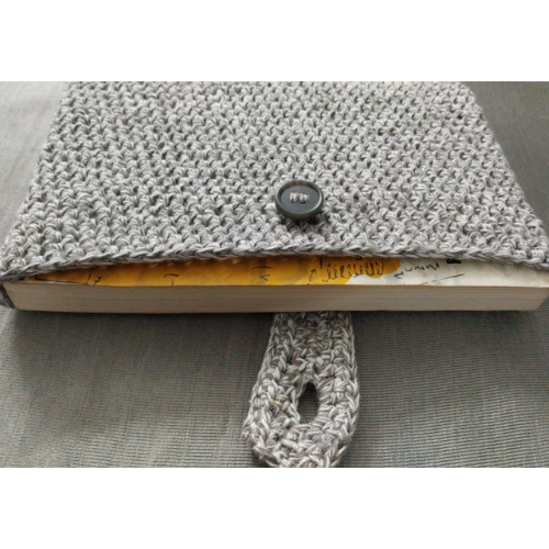 Crochet Book Sleeve Stone Grey