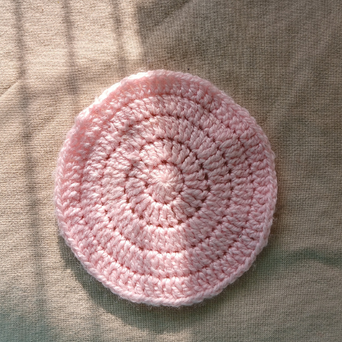 Crochet Coaster | Round | Single Piece | Light Pink