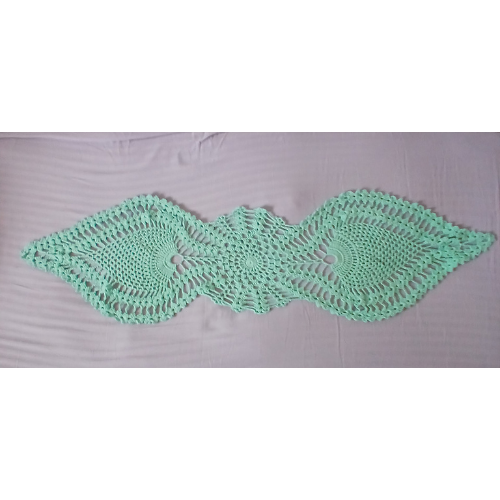 Turquoise Crochet Table Runner | Ocean-Inspired | Handmade home decor
