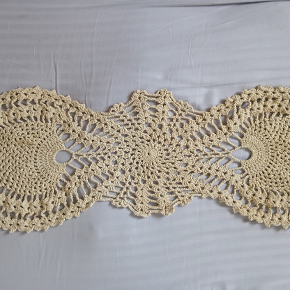 Ivory Crochet Table Runner | Cream Lace | Boho Table Decor