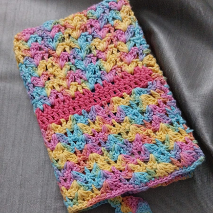Rainbow Ripple Book Cover | Crochet