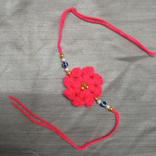 Pink Crochet Rakhi