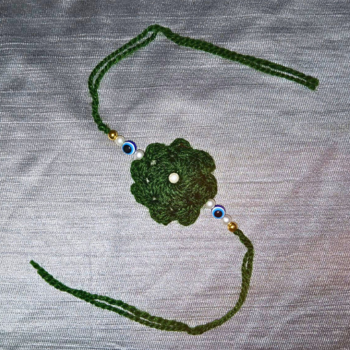 Green Crochet Rakhi