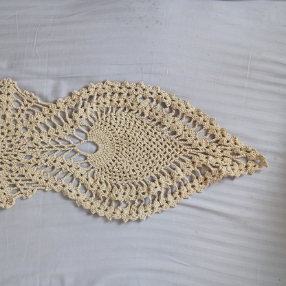 Ivory Crochet Table Runner | Cream Lace | Boho Table Decor
