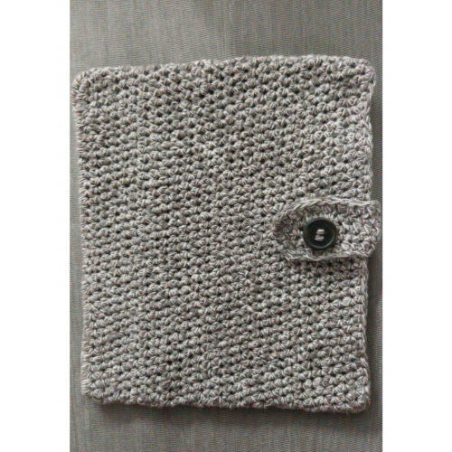 Crochet Book Sleeve Stone Grey