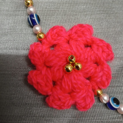 Pink Crochet Rakhi