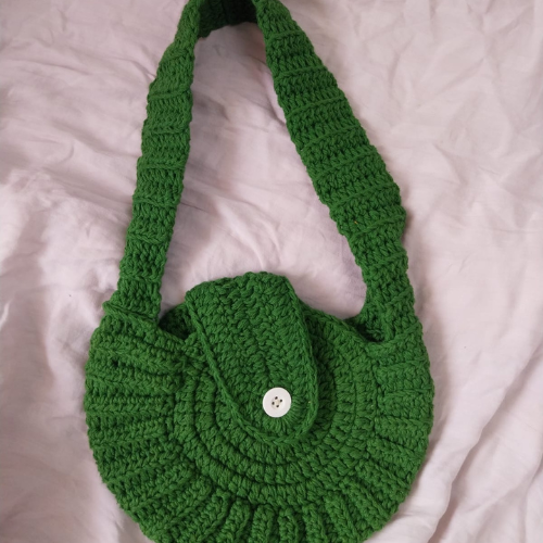SHELL CROCHET SHOULDER BAG | GREEN
