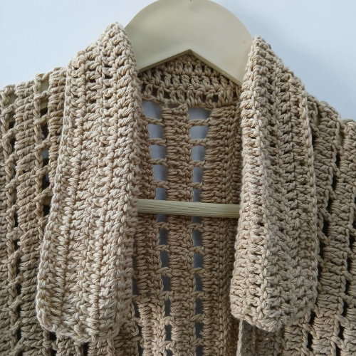 MAYA | CROCHET CARDIGAN VEST |  BEIGE