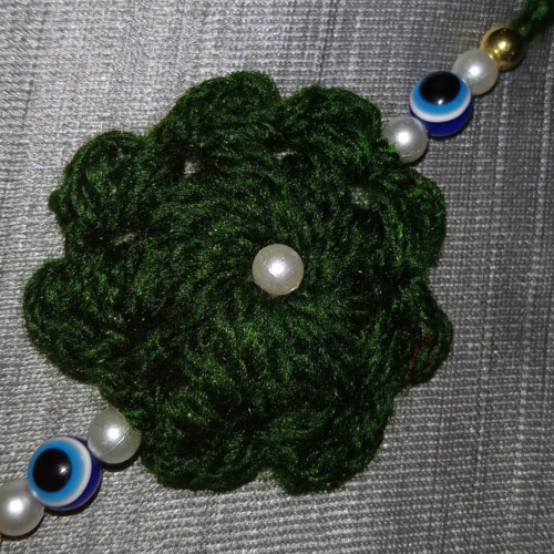 Green Crochet Rakhi