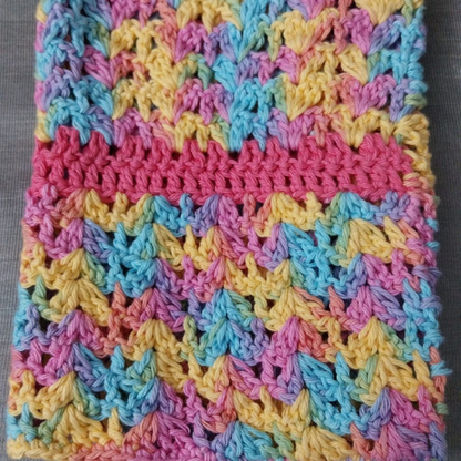 Rainbow Ripple Book Cover | Crochet