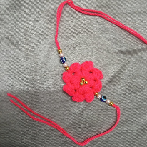 Pink Crochet Rakhi