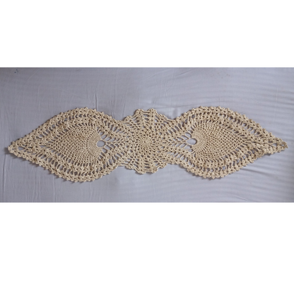 Ivory Crochet Table Runner | Cream Lace | Boho Table Decor