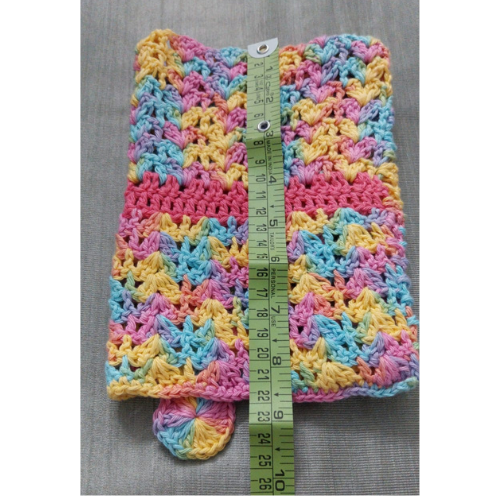 Rainbow Ripple Book Cover | Crochet
