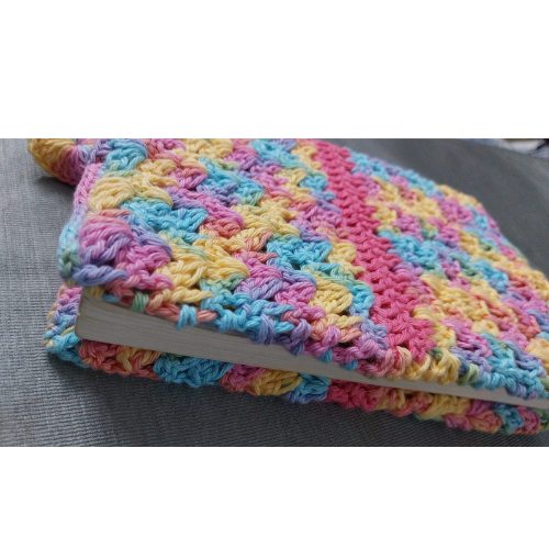Rainbow Ripple Book Cover | Crochet