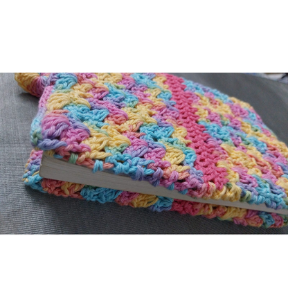 Rainbow Ripple Book Cover | Crochet