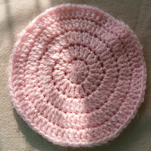 Crochet Coaster | Round | Single Piece | Light Pink