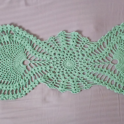 Turquoise Crochet Table Runner | Ocean-Inspired | Handmade home decor