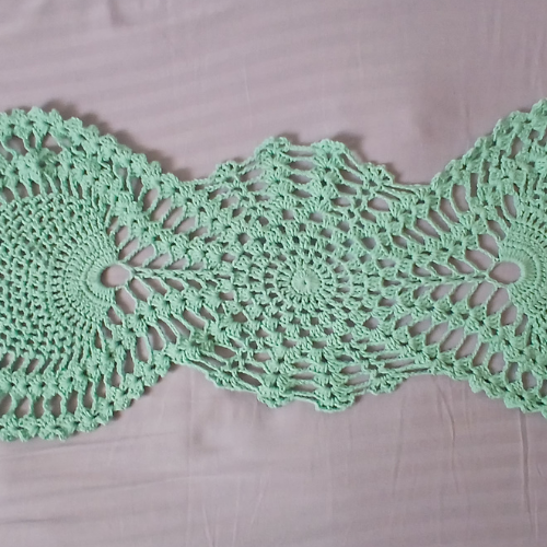 Turquoise Crochet Table Runner | Ocean-Inspired | Handmade home decor