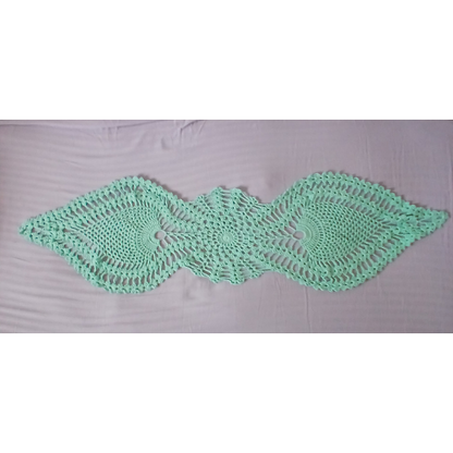 Turquoise Crochet Table Runner | Ocean-Inspired | Handmade home decor