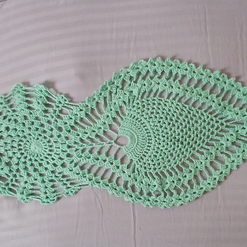 Turquoise Crochet Table Runner | Ocean-Inspired | Handmade home decor