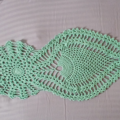 Turquoise Crochet Table Runner | Ocean-Inspired | Handmade home decor